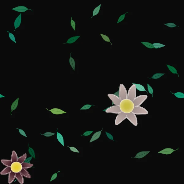 Bloesem Gebladerte Bloemen Bloei Behang Vector Illustratie — Stockvector