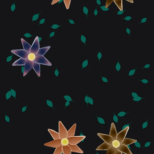 Botanical Flowers Background Vector Illustration — Stock Vector