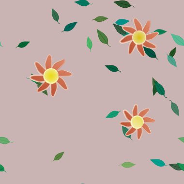 Çiçek yaprakları, çiçekler duvar kağıtları, vektör illüstrasyonları..