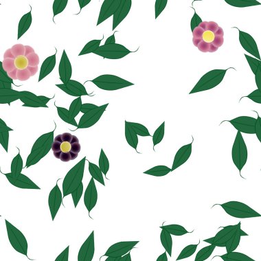 Çiçekler duvar kağıdı açar, vektör illüstrasyonu