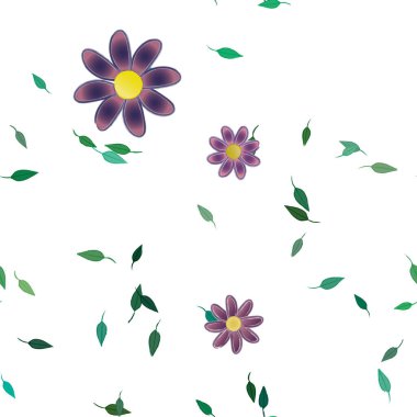Çiçek yaprakları, çiçekler duvar kağıtları, vektör illüstrasyonları.