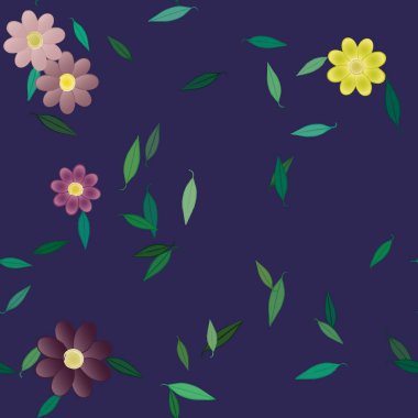 Çiçek yaprakları, çiçekler duvar kağıtları, vektör illüstrasyonları..