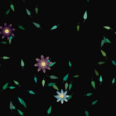 Çiçekler duvar kağıdı açar, vektör illüstrasyonu