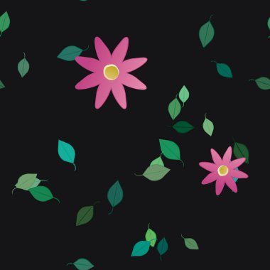 Çiçek yaprakları, çiçekler duvar kağıtları, vektör illüstrasyonları..