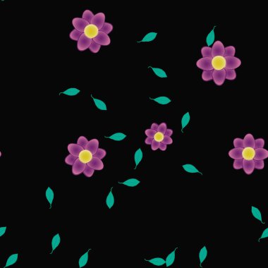 Botanik çiçekler arka plan, vektör illüstrasyonu