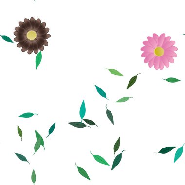 Çiçek yaprakları, çiçekler duvar kağıtları, vektör illüstrasyonları..