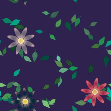 Çiçek yaprakları, çiçekler duvar kağıtları, vektör illüstrasyonları..