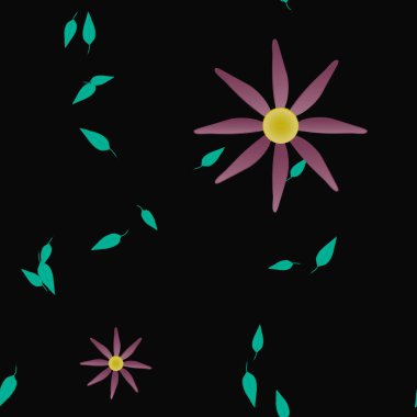 Çiçek yaprakları, çiçekler duvar kağıtları, vektör illüstrasyonları..