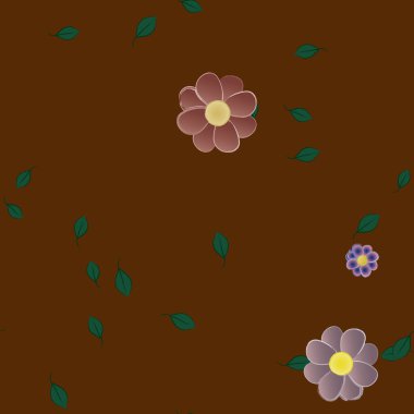 Botanik çiçekler arka plan, vektör illüstrasyonu