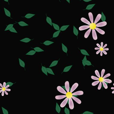 Çiçek yaprakları, çiçekler duvar kağıtları, vektör illüstrasyonları..