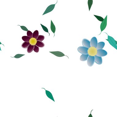 Renkli çiçek arkaplanı, çiçek vektör illüstrasyonu