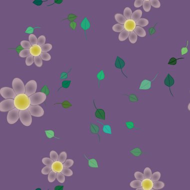 Çiçek yaprakları, çiçekler duvar kağıtları, vektör illüstrasyonları.