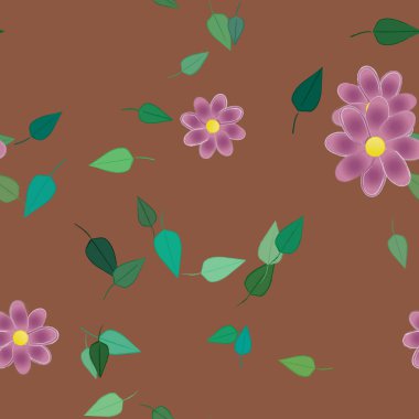 Çiçek yaprakları, çiçekler duvar kağıtları, vektör illüstrasyonları.