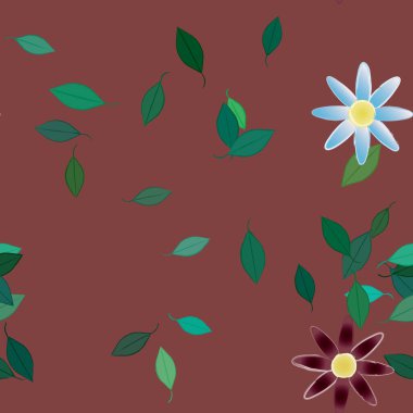 Kusursuz çiçek arkaplanı, çiçekler çiçek açan duvar kağıdı, vektör illüstrasyonu