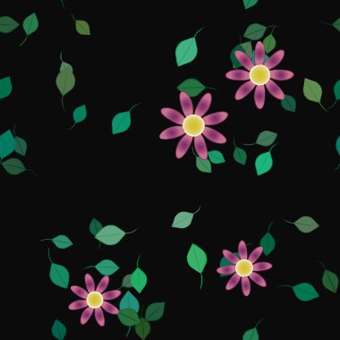 Çiçek yaprakları, çiçekler duvar kağıtları, vektör illüstrasyonları.