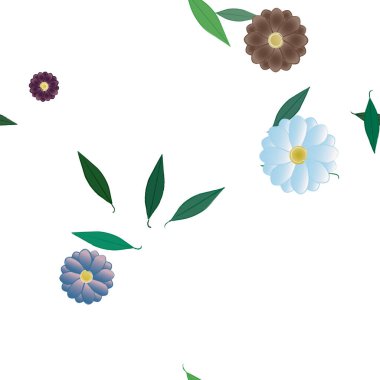 Çiçek yaprakları, çiçekler duvar kağıtları, vektör illüstrasyonları..