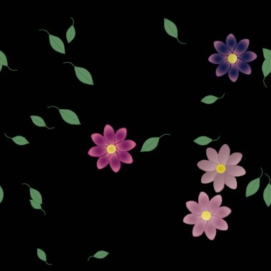 Çiçek yaprakları, çiçekler duvar kağıtları, vektör illüstrasyonları..