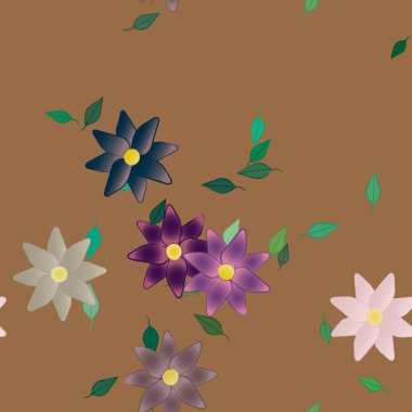 Çiçekli renkli çiçek arkaplanı, vektör illüstrasyonu