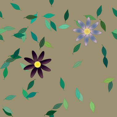 Çiçek yaprakları, çiçekler duvar kağıtları, vektör illüstrasyonları.