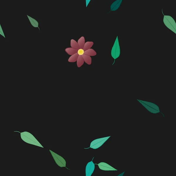 Bloesem Gebladerte Bloemen Bloei Behang Vector Illustratie — Stockvector