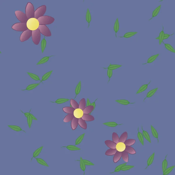 Квіти Розквітнуть Шпалери Цвіте Листя Векторні Ілюстрації — стоковий вектор