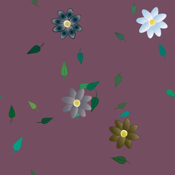 Farbigen Floralen Hintergrund Mit Blumen Vektorillustration — Stockvektor