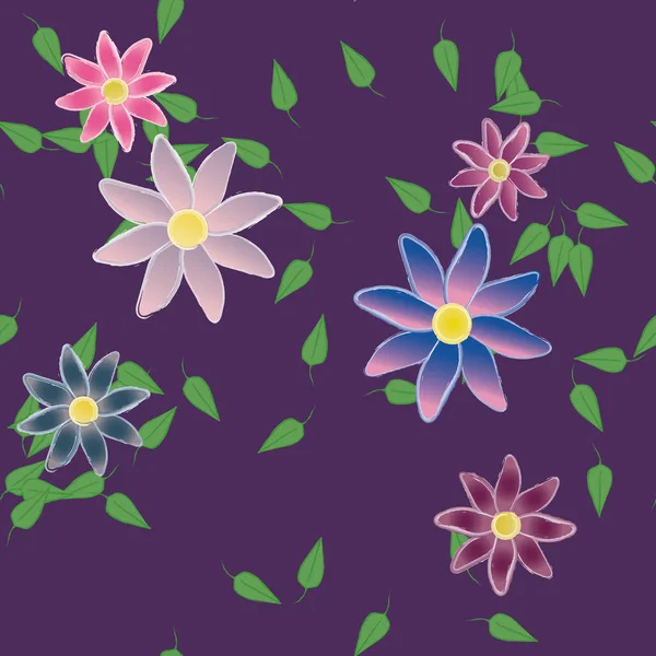 Fondo Floral Color Con Flores Ilustración Vectorial — Vector de stock