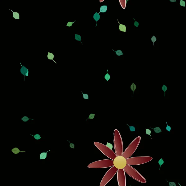 Flores Botánicas Fondo Ilustración Vectorial — Vector de stock