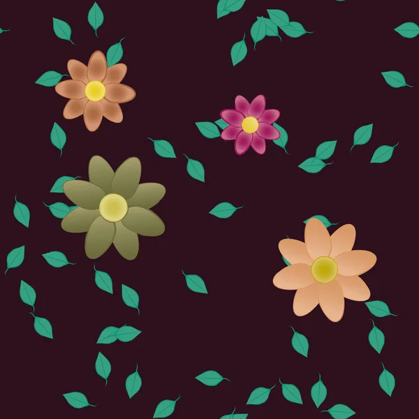 Colored Floral Background Flowers Vector Illustration — Stock Vector