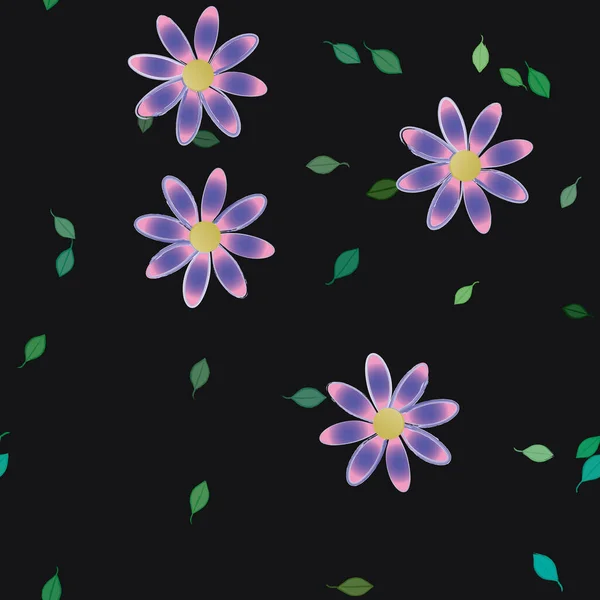 Flores Botánicas Fondo Ilustración Vectorial — Archivo Imágenes Vectoriales