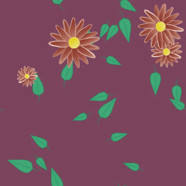 Farbigen Floralen Hintergrund Mit Blumen Vektorillustration — Stockvektor