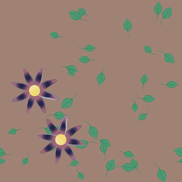 Flores Florecen Fondo Pantalla Follaje Flor Vector Ilustración — Archivo Imágenes Vectoriales