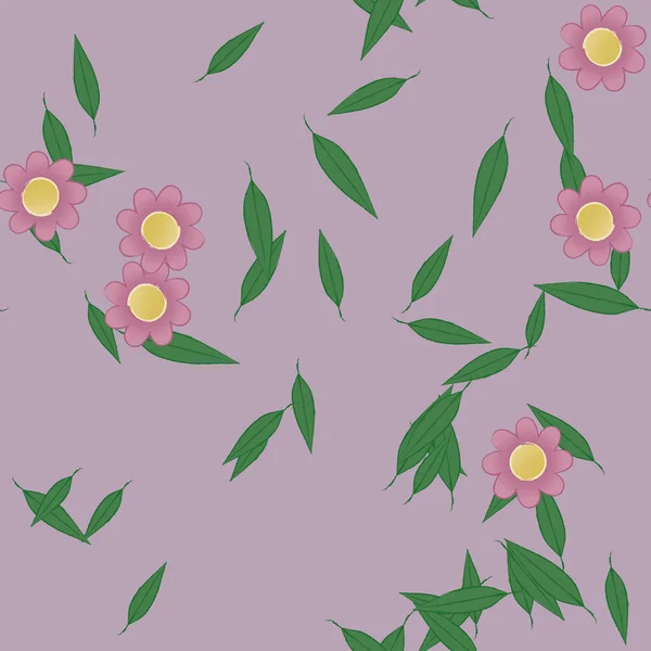 Flores Florecen Fondo Pantalla Follaje Flor Vector Ilustración — Vector de stock