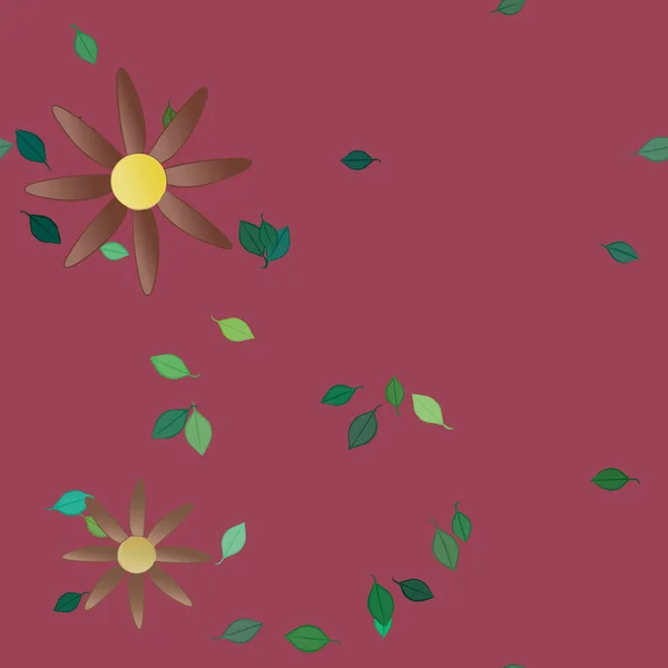 Follaje Flores Flores Florecen Fondo Pantalla Vector Ilustración — Archivo Imágenes Vectoriales