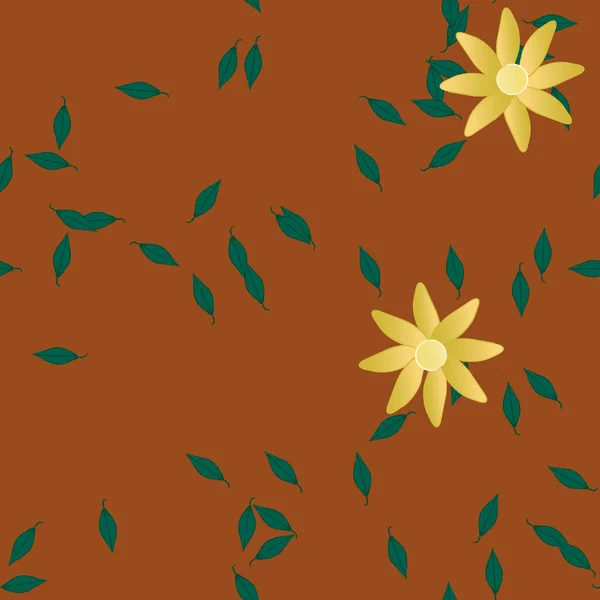 Follaje Flores Flores Florecen Fondo Pantalla Vector Ilustración — Archivo Imágenes Vectoriales