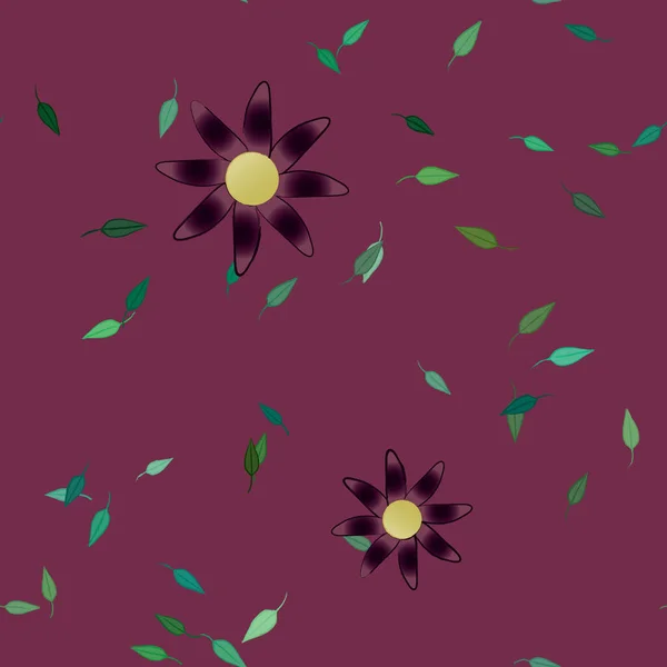 Feuillage Fleuri Papier Peint Fleuri Fleurs Illustration Vectorielle — Image vectorielle