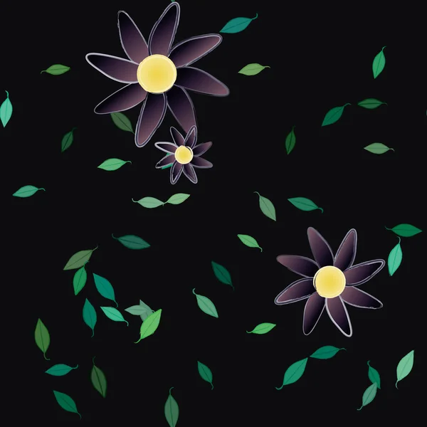 Flores Botánicas Fondo Ilustración Vectorial — Archivo Imágenes Vectoriales