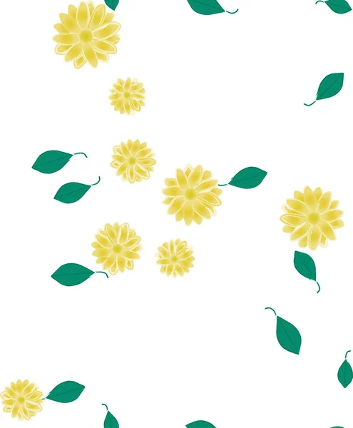 Follaje Flores Flores Florecen Fondo Pantalla Vector Ilustración — Vector de stock