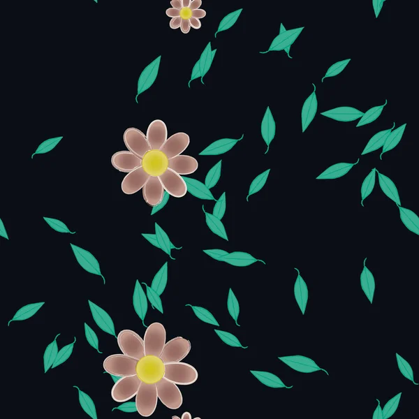 Flores Botánicas Fondo Ilustración Vectorial — Vector de stock