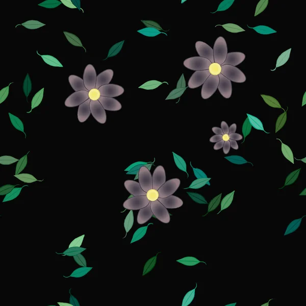 Follaje Flores Flores Florecen Fondo Pantalla Vector Ilustración — Archivo Imágenes Vectoriales