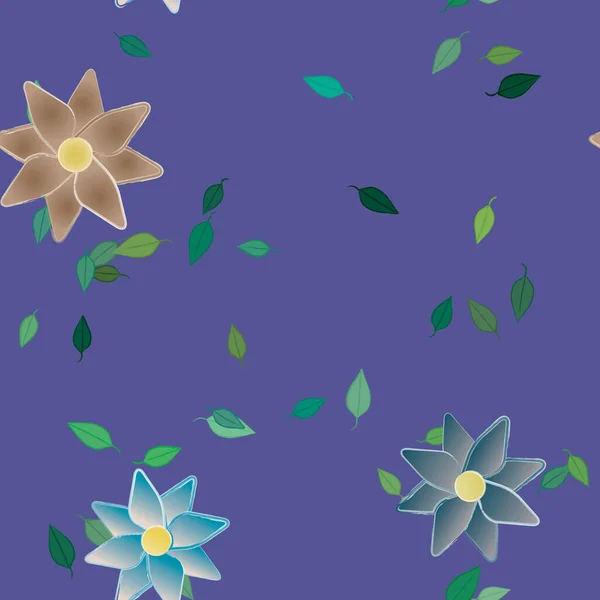 Follaje Flores Flores Florecen Fondo Pantalla Vector Ilustración — Vector de stock