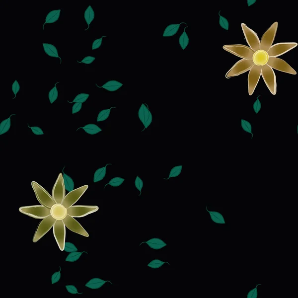 Sømløs Bladbakgrunn Blomstertapeter Vektorillustrasjon – stockvektor