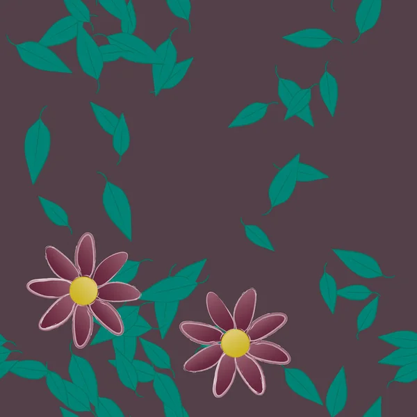 Follaje Flores Flores Florecen Fondo Pantalla Vector Ilustración — Vector de stock