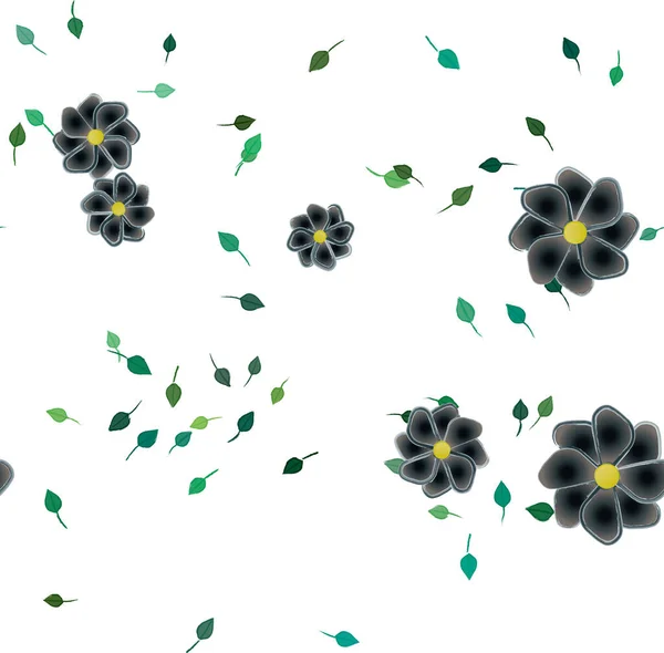 Feuillage Fleuri Papier Peint Fleuri Fleurs Illustration Vectorielle — Image vectorielle