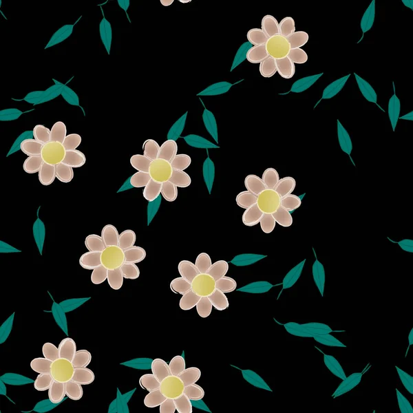 yaz çiçekleri arka plan, vektör illüstrasyonu