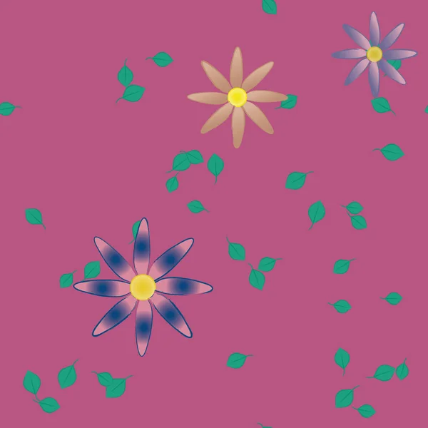 Fundo Floral Colorido Flores Ilustração Vetorial — Vetor de Stock