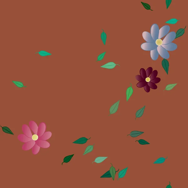 Gekleurde Bloemen Achtergrond Met Bloemen Vector Illustratie — Stockvector
