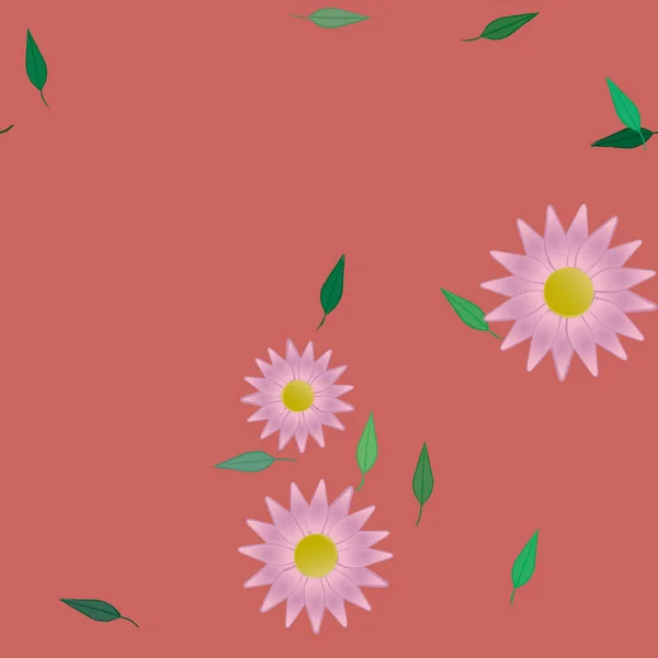 Follaje Flores Flores Florecen Fondo Pantalla Vector Ilustración — Vector de stock