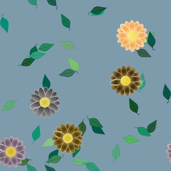 Farbigen Floralen Hintergrund Blumen Vektor Illustration — Stockvektor