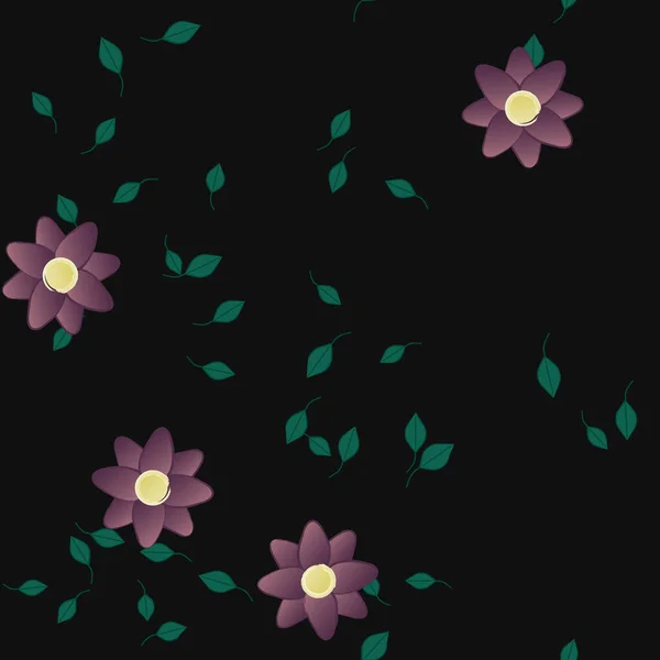 Follaje Flores Flores Florecen Fondo Pantalla Vector Ilustración — Archivo Imágenes Vectoriales